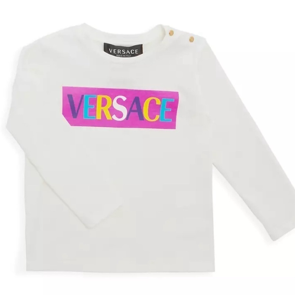 Versace kids logo cotton tshirt top NWT